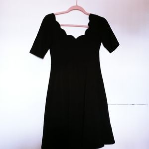 ASOS Scalloped Neckline Black Skater Dress